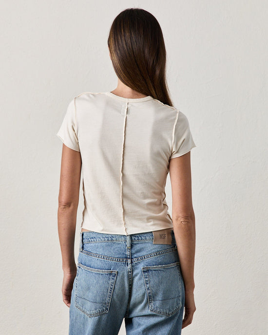NSF Tara Fitted Shrunken Crew T in Ivory 