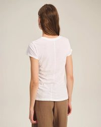 Odelia Short Sleeve Crew Neck Top in White - Bliss Boutiques