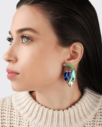 Olivia Dar Jewelry Lime Robin Earrings in Lime