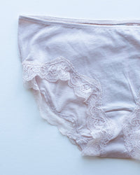 Only Hearts Org Cttn w/ Lace Hipster in Bone 