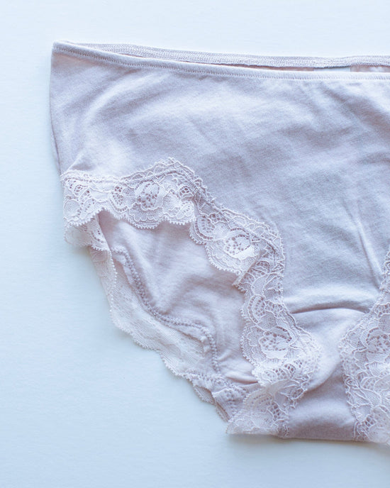 Only Hearts Org Cttn w/ Lace Hipster in Bone 