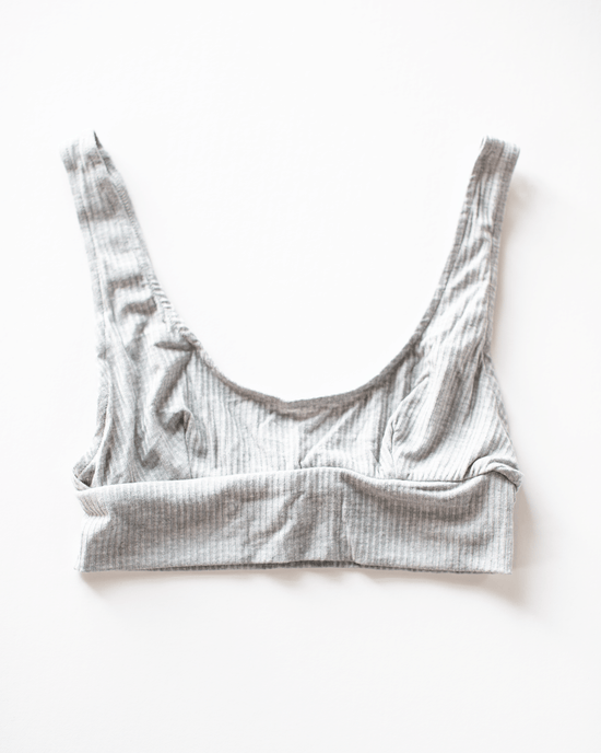 Only Hearts Lingerie Tank Bralette & High Cut Brief Set in Heather Grey