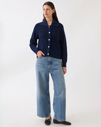 Demylee Clothing Parker Cotton Cardigan in Navy