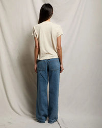 perfectwhitetee Alanis - Recycled Cotton V Neck in Sugar 4 - Bliss Boutiques