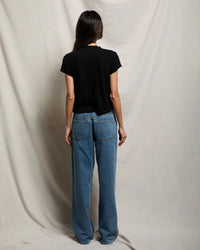 perfectwhitetee Alanis - Recycled Cotton V Neck in True Black 4 - Bliss Boutiques