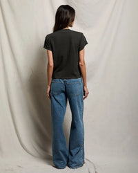 perfectwhitetee Alanis - Recycled Cotton V Neck in Vintage Black 4 - Bliss Boutiques