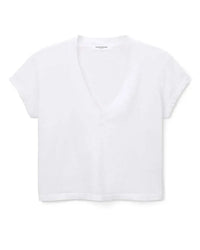 perfectwhitetee Alanis - Recycled Cotton V Neck in White 5 - Bliss Boutiques