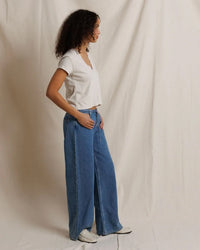 perfectwhitetee Alanis - Recycled Cotton V Neck in Whitecap Grey 3 - Bliss Boutiques