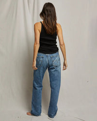 perfectwhitetee Annie - Recycled Cotton Ribbed Tank in True Black 4 - Bliss Boutiques
