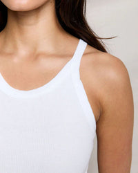 perfectwhitetee Annie - Recycled Cotton Ribbed Tank in White 3 - Bliss Boutiques