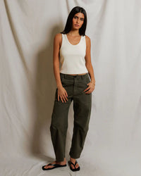perfectwhitetee Blondie - Structured Rib Bra Friendly Tank in Bright Ivory 2 - Bliss Boutiques