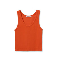 perfectwhitetee Blondie - Structured Rib Bra Friendly Tank in Clementine 5 - Bliss Boutiques