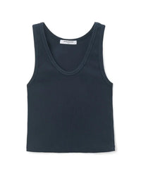 perfectwhitetee Blondie - Structured Rib Bra Friendly Tank in Navy 5 - Bliss Boutiques