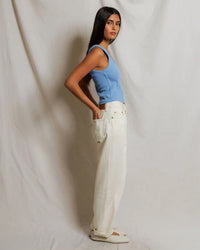 perfectwhitetee Blondie - Structured Rib Bra Friendly Tank in Pacific Blue 3 - Bliss Boutiques