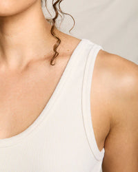 perfectwhitetee Blondie - Structured Rib Bra Friendly Tank in Sugar 3 - Bliss Boutiques