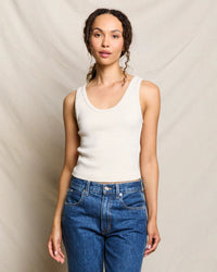 perfectwhitetee Blondie - Structured Rib Bra Friendly Tank in Sugar 1 - Bliss Boutiques