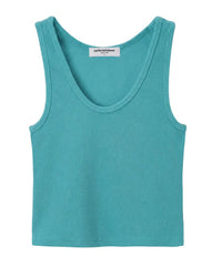 perfectwhitetee Blondie - Structured Rib Bra Friendly Tank in Teal Blue 5 - Bliss Boutiques