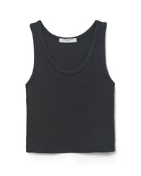 perfectwhitetee Blondie - Structured Rib Bra Friendly Tank in True Black 6 - Bliss Boutiques