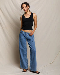 perfectwhitetee Blondie - Structured Rib Bra Friendly Tank in True Black 2 - Bliss Boutiques