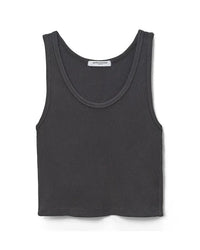 perfectwhitetee Blondie - Structured Rib Bra Friendly Tank in Vintage Black 6 - Bliss Boutiques