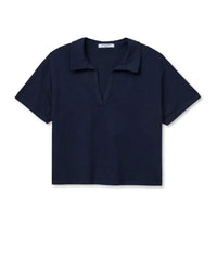 perfectwhitetee Charlie - Tennessee Jersey Short Sleeve Polo in Navy 5 - Bliss Boutiques