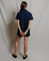 perfectwhitetee Charlie - Tennessee Jersey Short Sleeve Polo in Navy 4 - Bliss Boutiques