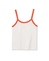 perfectwhitetee Cherry - Cotton Ringer Tank in Bright Ivory + Clementine 4 - Bliss Boutiques