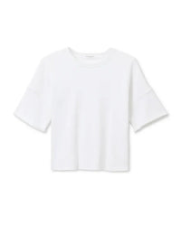perfectwhitetee Ezra - Dry French Terry Short Sleeve Sweatshirt in White 6 - Bliss Boutiques