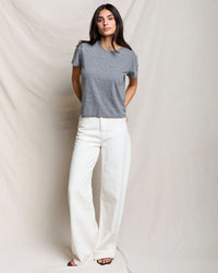 perfectwhitetee Harley - Cotton Short Sleeve Boxy Crew Tee in Heather Grey 2 - Bliss Boutiques