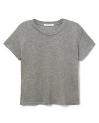 perfectwhitetee Harley - Cotton Short Sleeve Boxy Crew Tee in Heather Grey 6 - Bliss Boutiques