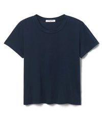 perfectwhitetee Harley - Cotton Short Sleeve Boxy Crew Tee in Navy 3 - Bliss Boutiques