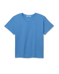 perfectwhitetee Harley - Cotton Short Sleeve Boxy Crew Tee in Pacific Blue 6 - Bliss Boutiques