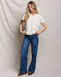 perfectwhitetee Harley - Cotton Short Sleeve Boxy Crew Tee in Sugar 2 - Bliss Boutiques