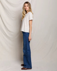 perfectwhitetee Harley - Cotton Short Sleeve Boxy Crew Tee in Sugar 3 - Bliss Boutiques