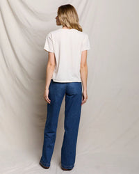 perfectwhitetee Harley - Cotton Short Sleeve Boxy Crew Tee in Sugar 4 - Bliss Boutiques