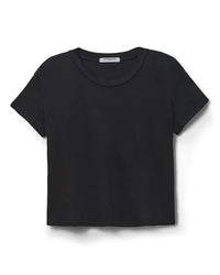 perfectwhitetee Harley - Cotton Short Sleeve Boxy Crew Tee in True Black 5 - Bliss Boutiques