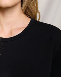 perfectwhitetee Harley - Cotton Short Sleeve Boxy Crew Tee in True Black 3 - Bliss Boutiques
