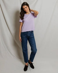 perfectwhitetee Harley - Cotton Short Sleeve Boxy Crew Tee in Ultraviolet 2 - Bliss Boutiques