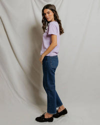 perfectwhitetee Harley - Cotton Short Sleeve Boxy Crew Tee in Ultraviolet 3 - Bliss Boutiques
