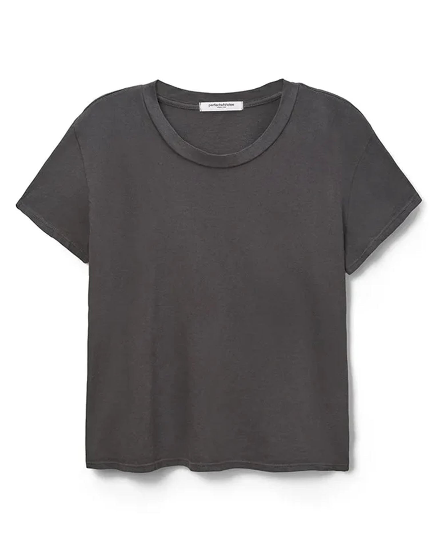 perfectwhitetee Harley - Cotton Short Sleeve Boxy Crew Tee in Vintage Black 4 - Bliss Boutiques