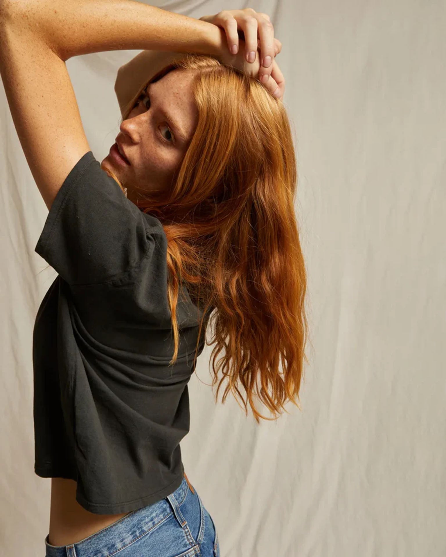 perfectwhitetee Harley - Cotton Short Sleeve Boxy Crew Tee in Vintage Black 3 - Bliss Boutiques