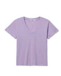perfectwhitetee Hendrix - Cotton Short Sleeve Boxy V Neck Tee in Ultraviolet 6 - Bliss Boutiques