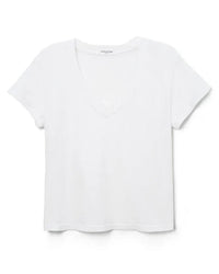 perfectwhitetee Hendrix - Cotton Short Sleeve Boxy V Neck Tee in White 2 - Bliss Boutiques