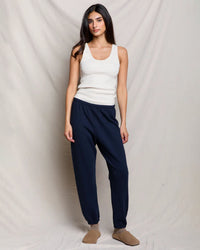 perfectwhitetee Johnny - French Terry Easy Sweatpant in Navy 2 - Bliss Boutiques