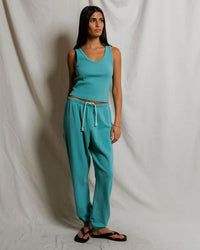 perfectwhitetee Johnny - French Terry Easy Sweatpant in Teal Blue 2 - Bliss Boutiques
