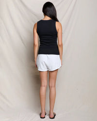 perfectwhitetee Jordan - U Neck Ribbed Tank in True Black 5 - Bliss Boutiques
