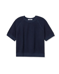 perfectwhitetee Kennedy - Core Fleece Short Sleeve in Navy 5 - Bliss Boutiques
