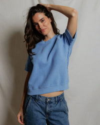 perfectwhitetee Kennedy - Core Fleece Short Sleeve in Pacific Blue 2 - Bliss Boutiques
