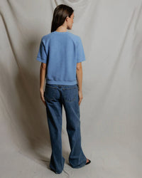 perfectwhitetee Kennedy - Core Fleece Short Sleeve in Pacific Blue 5 - Bliss Boutiques