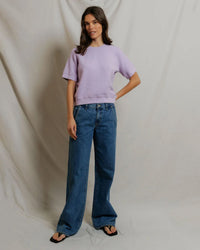 perfectwhitetee Kennedy - Core Fleece Short Sleeve in Ultraviolet 4 - Bliss Boutiques